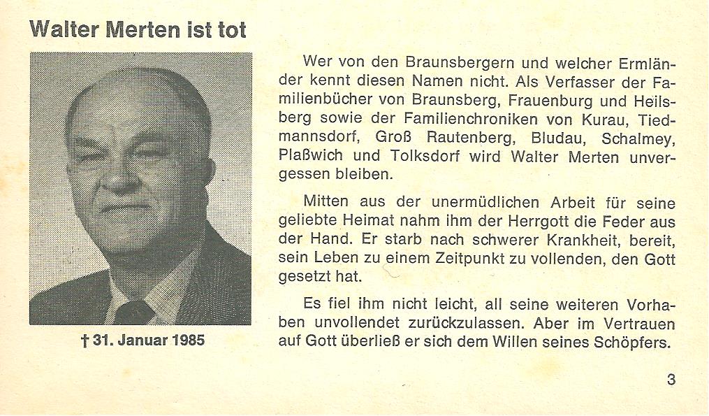 Nachruf Walter Merten, Teil 1