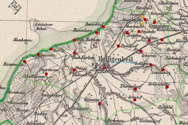 Kirchspiel Heiligenbeil um 1830 — Portal Ahnenspuren