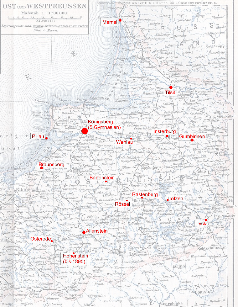 Höhere Schulen in Ostpreußen im Jahr 1903