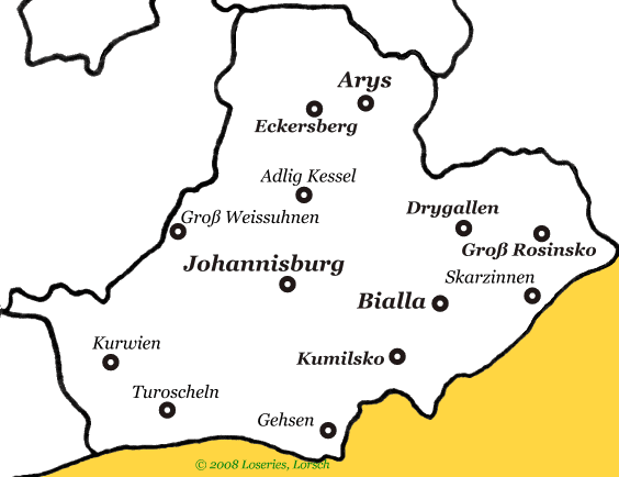 Kirchspiele des Landkreises Johannisburg